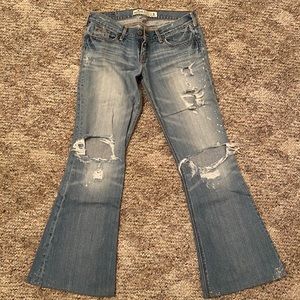 Hollister distressed flare leg jeans